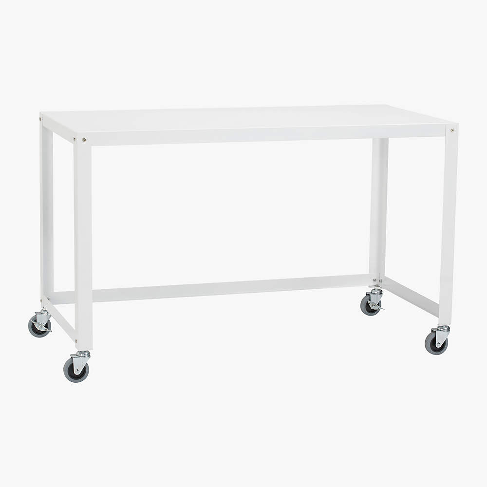 Metal desk store on wheels