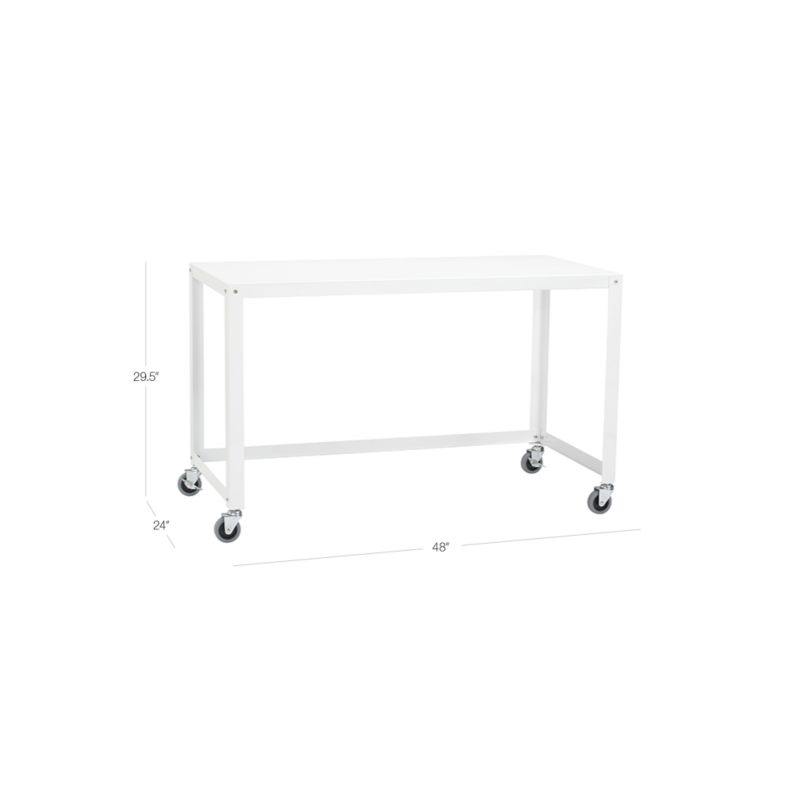 View Go-Cart White Metal Desk on Wheels - image 3 of 12