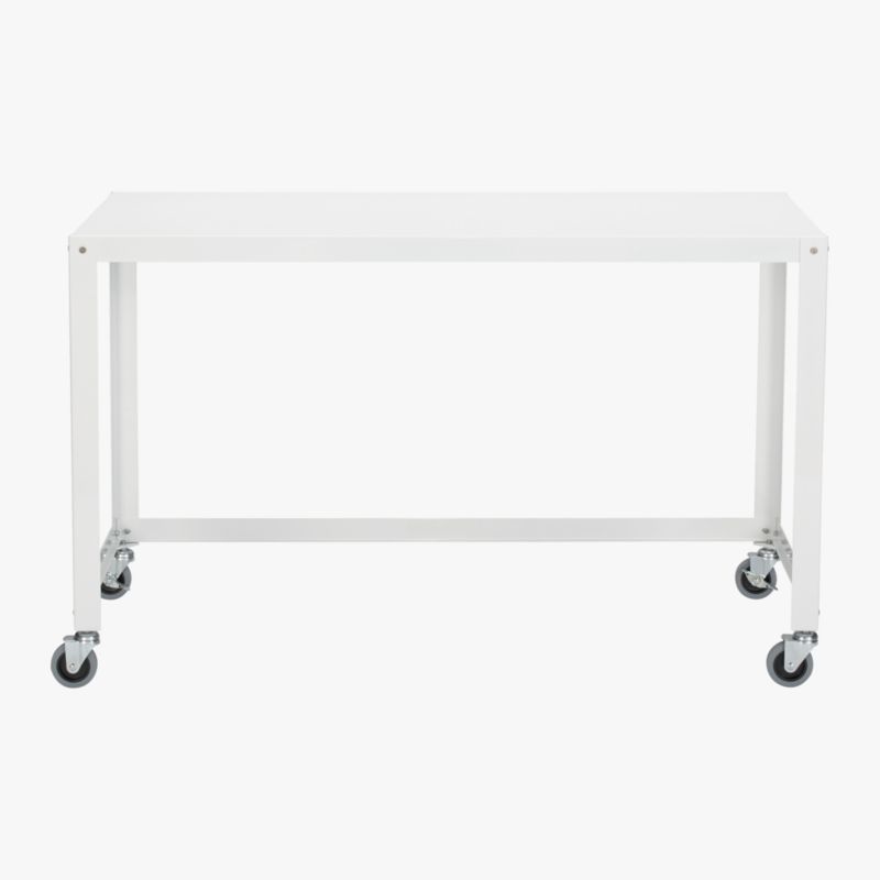 Go-Cart White Metal Desk on Wheels - image 4 of 12