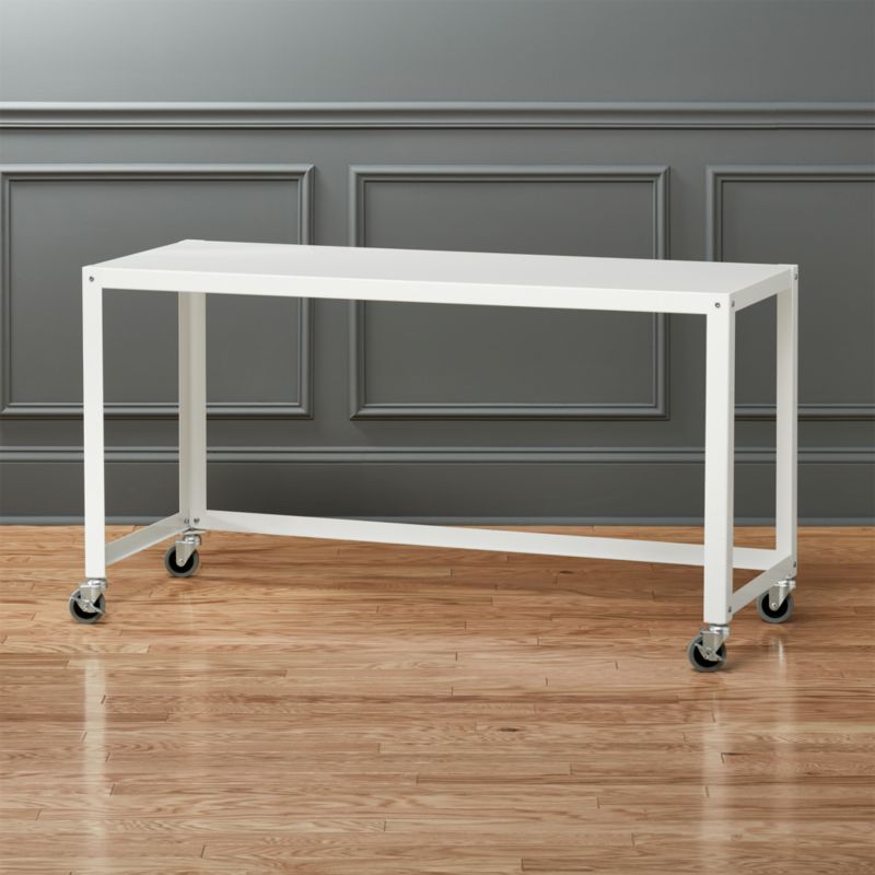 Go Cart White Rolling Desk Reviews Cb2