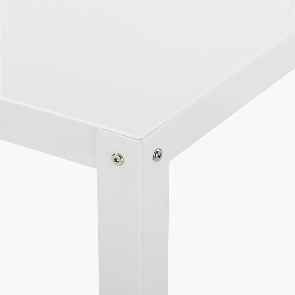 cb2 white metal desk