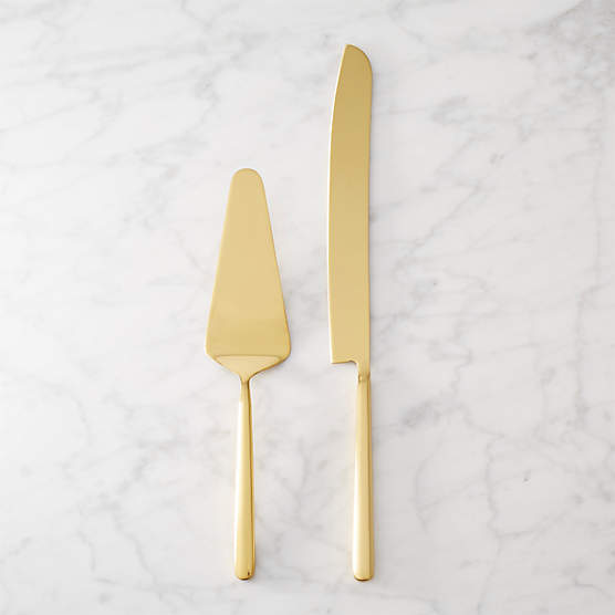 2-Piece Gold Cake Serving Set