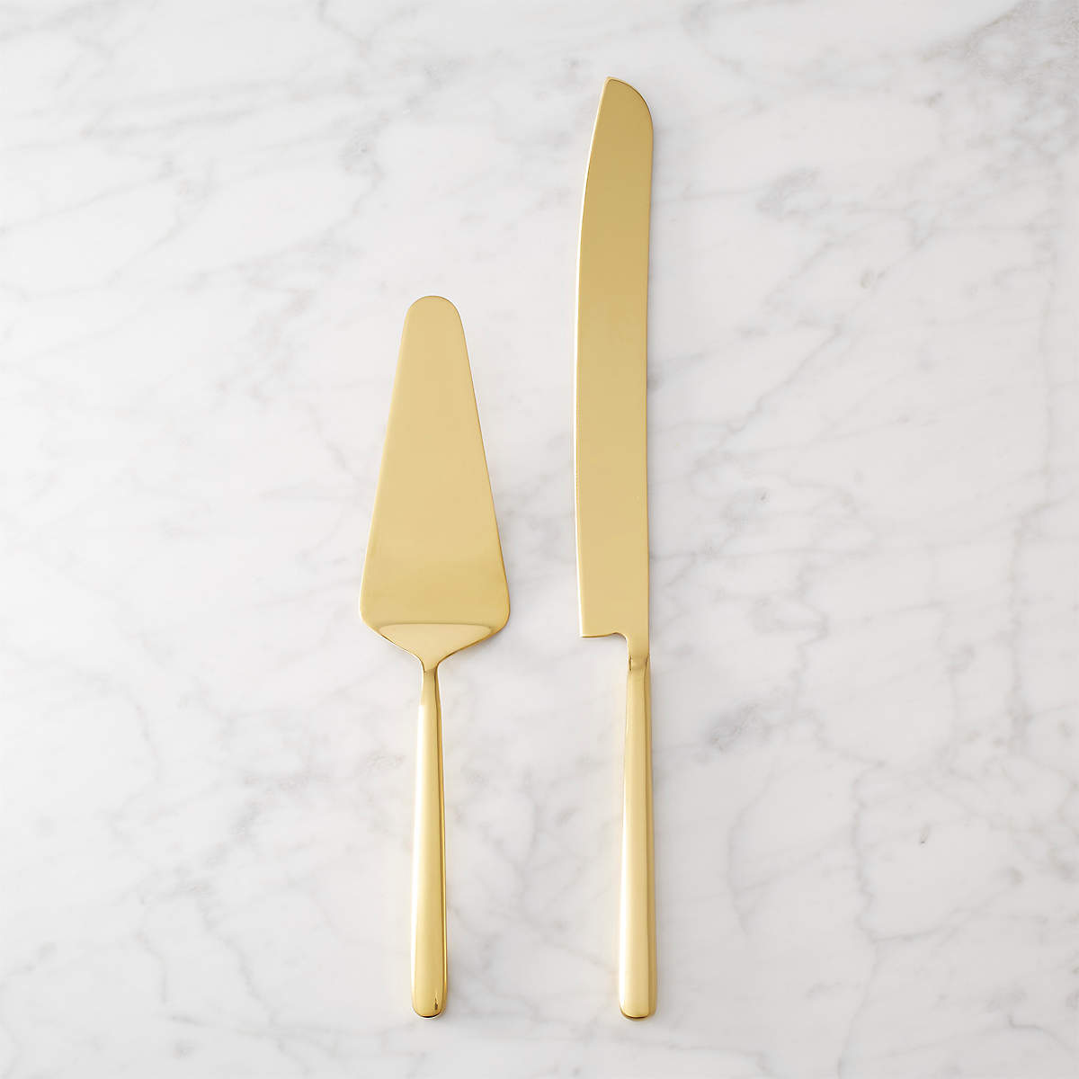 2-Piece Gold Cake Serving Set + Reviews | CB2