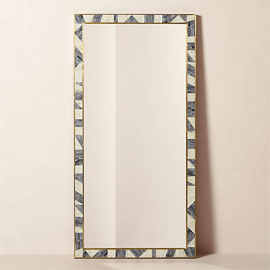 Grace Modern Bone Inlay Full-Length Floor Mirror 36"x72"