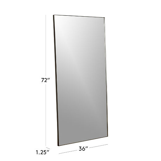 Graduate Beveled Black Full-Length Floor Mirror 36''x72''