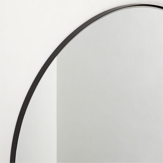 Graduate Beveled Black Round Wall Mirror 48"