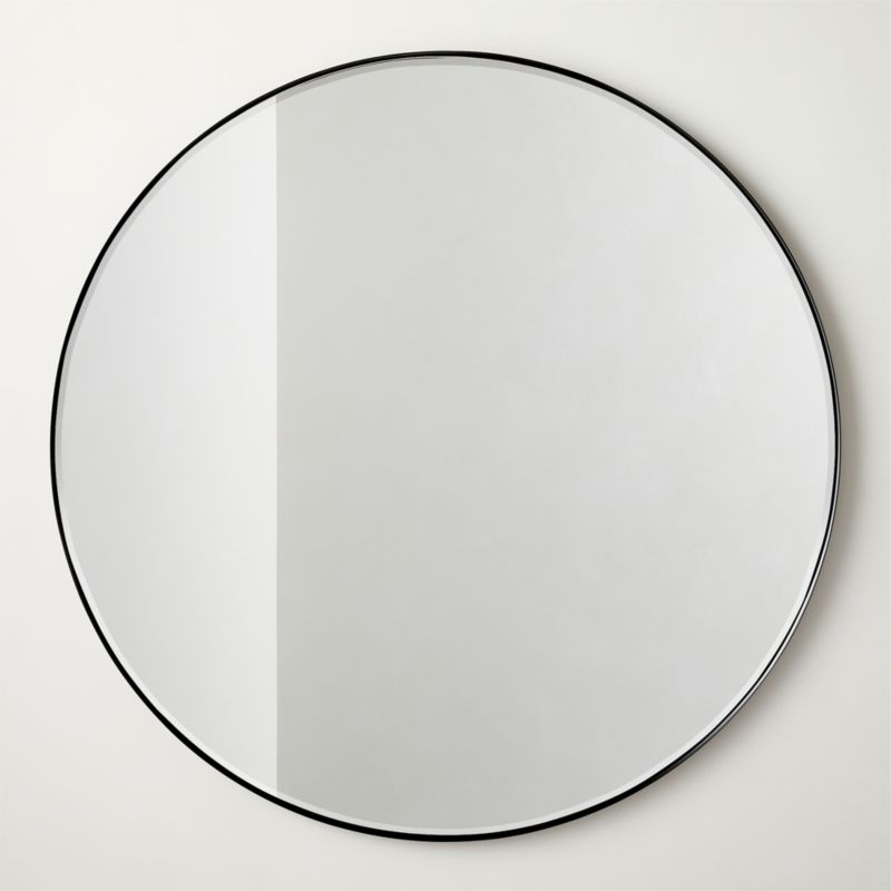 Graduate Beveled Black Round Wall Mirror 48" - image 0 of 8