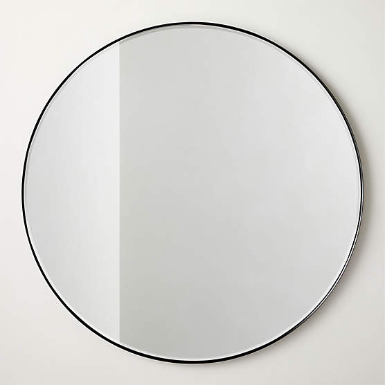 Graduate Beveled Black Round Wall Mirror 48"