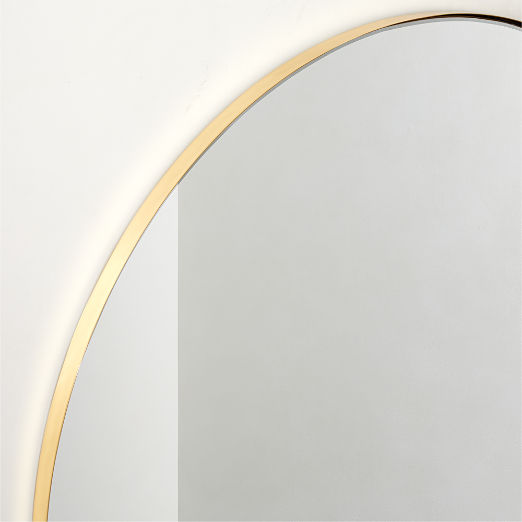 Graduate Beveled Brass Round Wall Mirror 48"