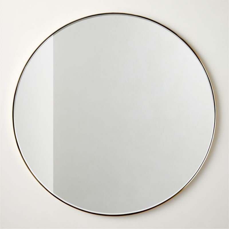 Graduate Beveled Brass Round Wall Mirror 48" - image 0 of 6