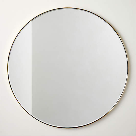 Graduate Beveled Brass Round Wall Mirror 48"