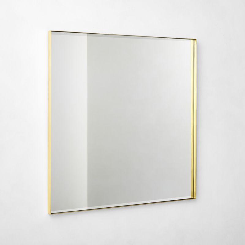 Graduate Beveled Brass Square Wall Mirror 32"X32" - image 3 of 6