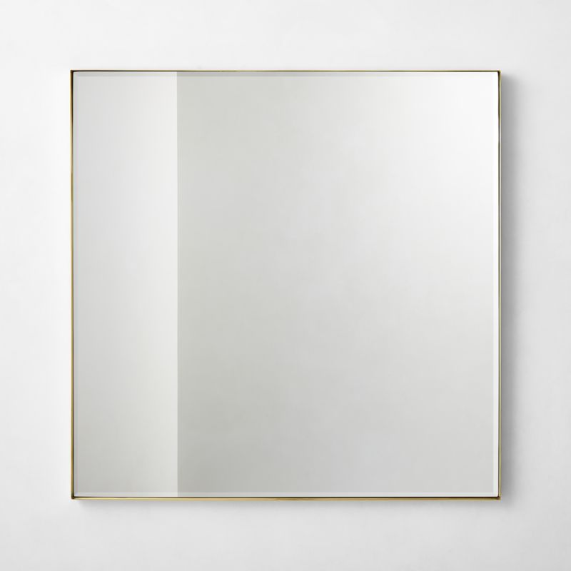 Graduate Beveled Brass Square Wall Mirror 32"X32" - image 0 of 6