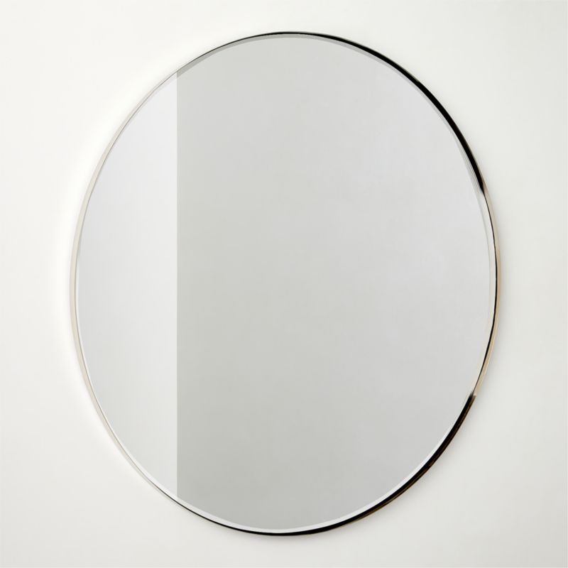 Graduate Beveled Polished Nickel Round Wall Mirror 48" - image 3 of 8