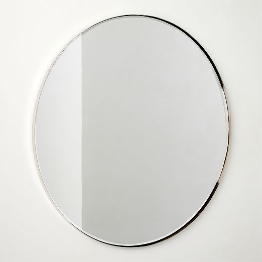 Graduate Beveled Polished Nickel Round Wall Mirror 48"