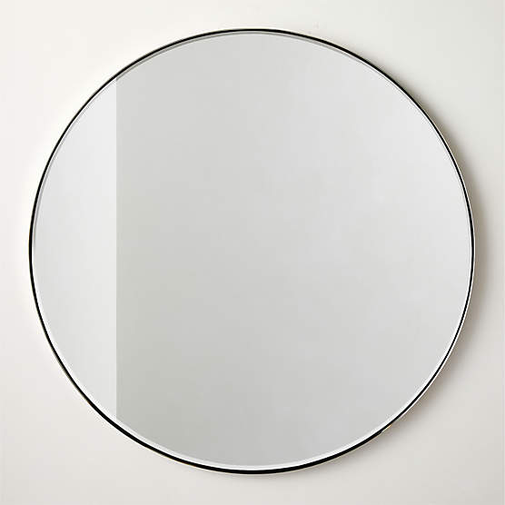 Graduate Beveled Polished Nickel Round Wall Mirror 48"