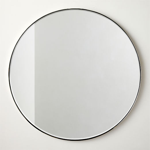 Graduate Beveled Polished Nickel Round Wall Mirror 48"