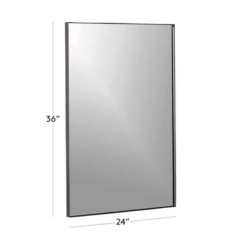 View Graduate Beveled Black Rectangular Mirror 24"x36" - image 3 of 6