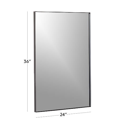 Graduate Beveled Black Rectangular Mirror 24"x36"