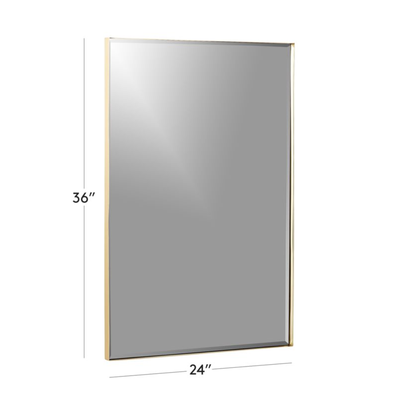 View Graduate Beveled Brass Rectangular Mirror 24"x36" - image 3 of 6