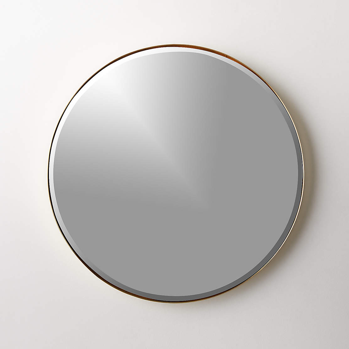 Infinity Brass Round Wall Mirror 48" + Reviews CB2