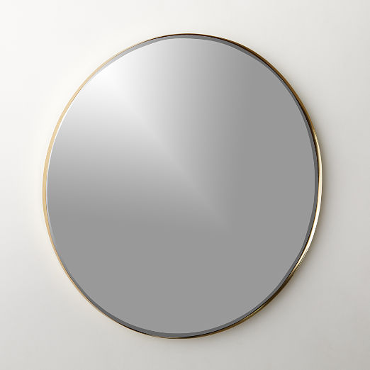 Graduate Beveled Brass Round Wall Mirror 36"