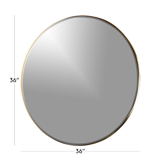 Graduate Beveled Brass Round Wall Mirror 36"