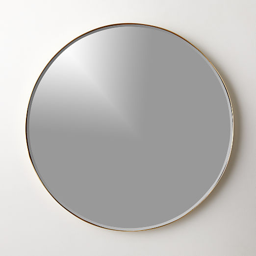 Graduate Beveled Brass Round Wall Mirror 36"