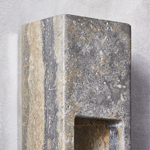 Graziano Indoor/Outdoor Dark Grey Travertine Wall Sconce Set of 2