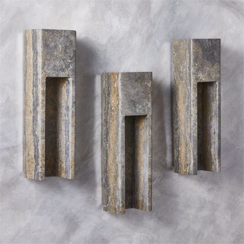 Graziano Indoor/Outdoor Dark Grey Travertine Wall Sconce - image 2 of 4