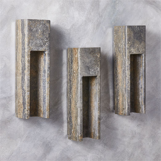 Graziano Indoor/Outdoor Dark Grey Travertine Wall Sconce