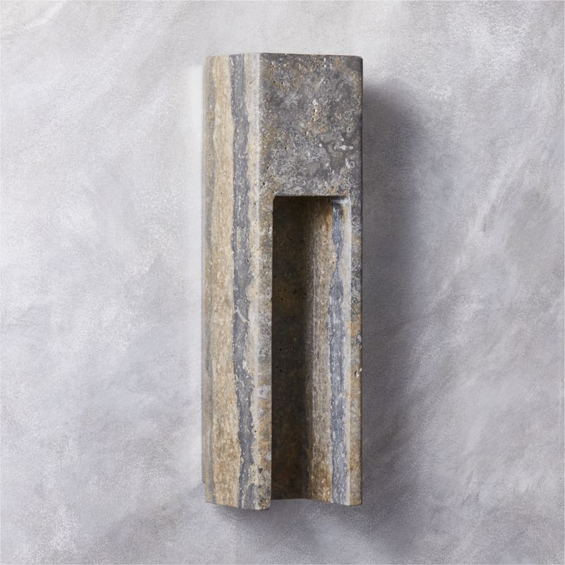 Graziano Indoor/Outdoor Dark Grey Travertine Wall Sconce - image 1 of 4