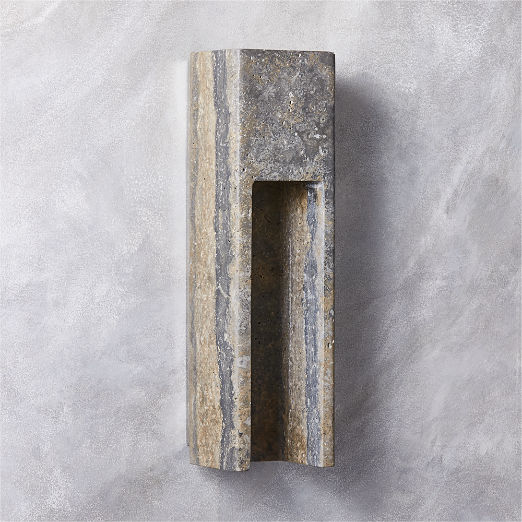 Graziano Indoor/Outdoor Dark Grey Travertine Wall Sconce