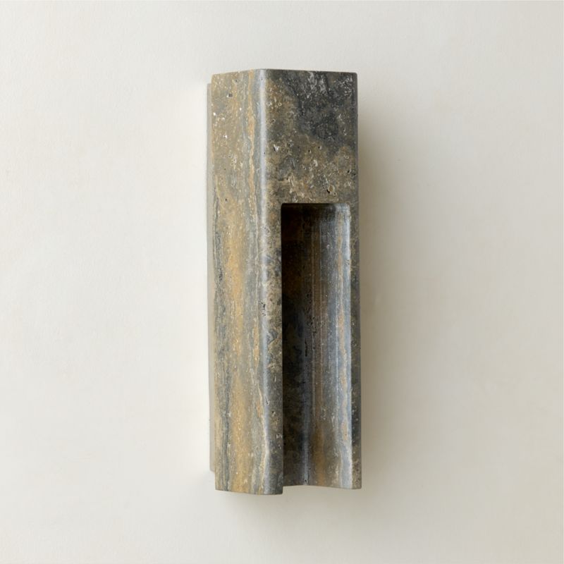 Graziano Indoor/Outdoor Dark Grey Travertine Wall Sconce Set of 2 - image 2 of 4