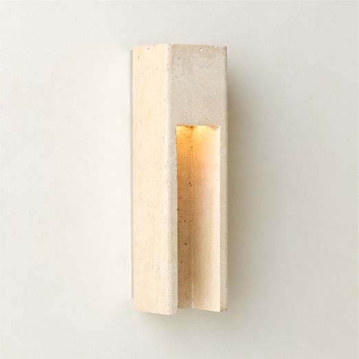Graziano Indoor/Outdoor Travertine Wall Sconce Set of 2