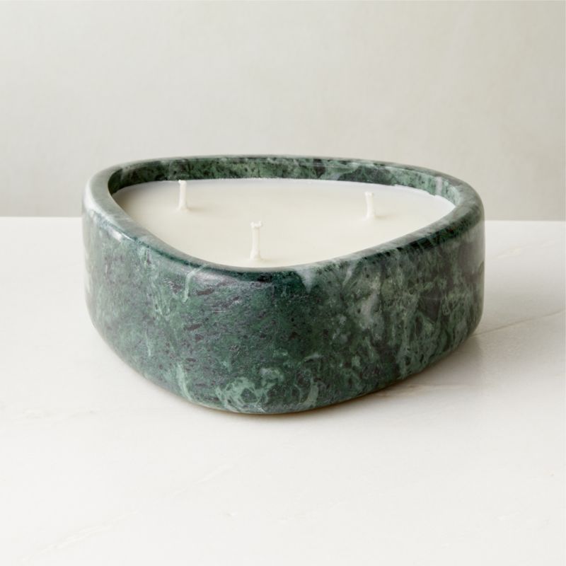 Green Marble Candle Bowl - image 0 of 5