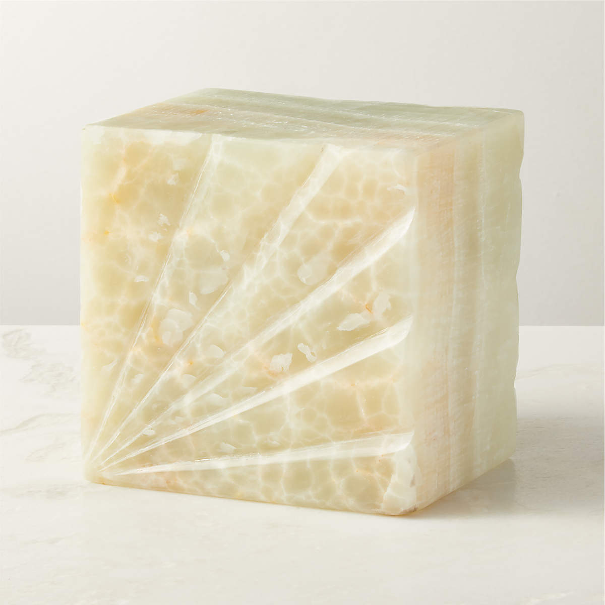 Green Onyx Marble Bookend + Reviews CB2