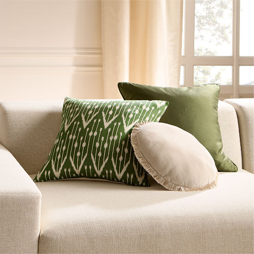Green on Green Throw Pillow Set with Down Alternative Inserts
