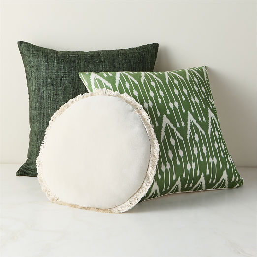 Green on Green Throw Pillow Set with Down Alternative Inserts