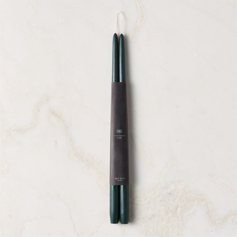 Green Taper Candles 18" Set of 2 - image 2 of 3