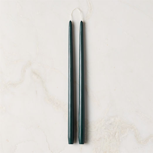 Green Taper Candles 18" Set of 2