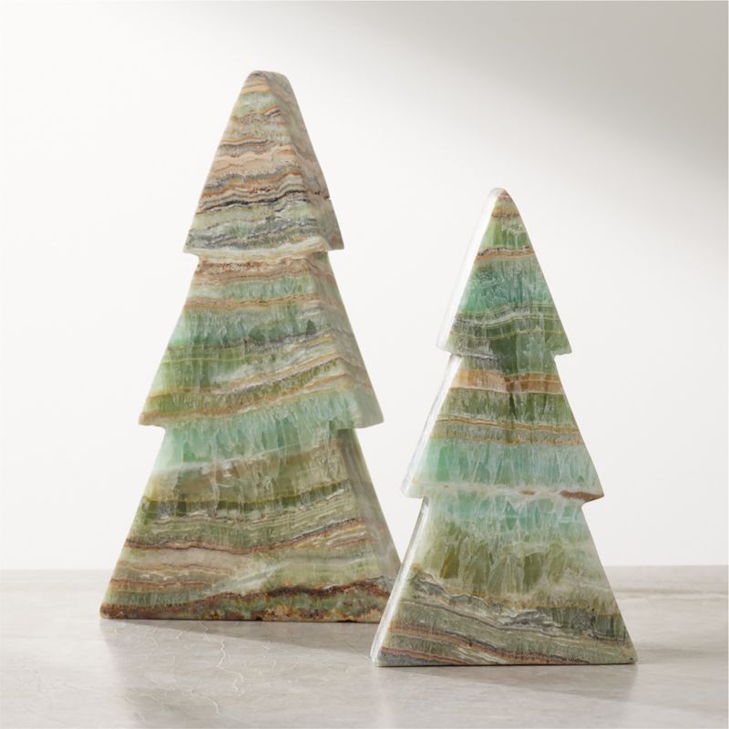 Green Travertine Christmas Tree 9" - image 1 of 6