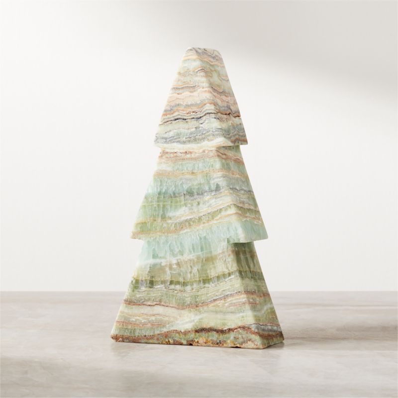 Green Travertine Christmas Tree 9" - image 0 of 6