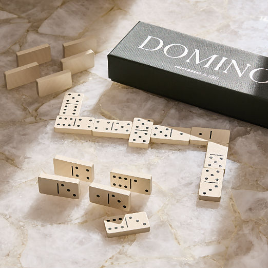 Green Wood Dominoes Game Set
