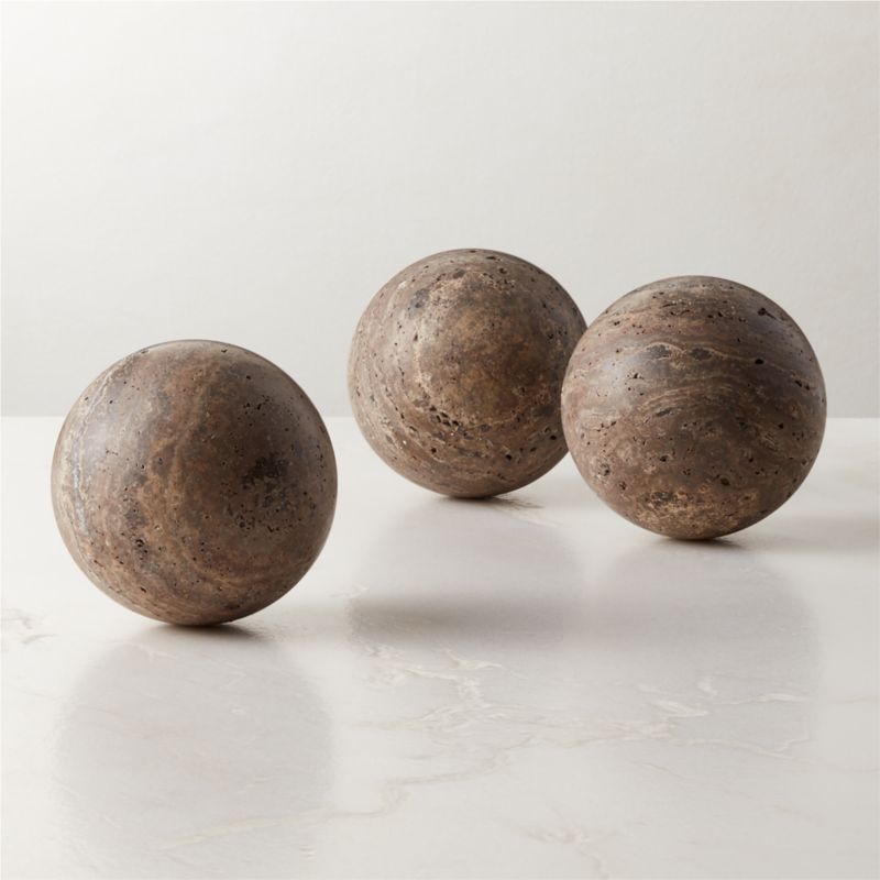 Grey Travertine Decorative Sphere - image 4 of 5