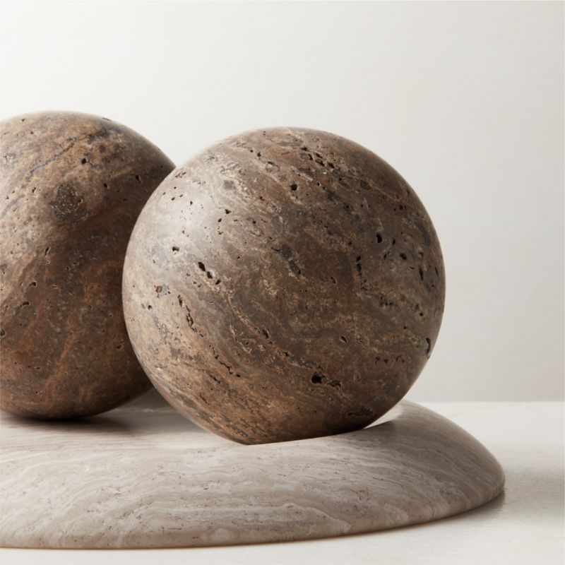 Grey Travertine Decorative Sphere - image 3 of 5