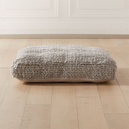 Grey Wool Braided Floor Cushion Reviews Cb2