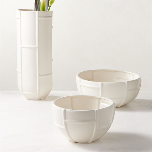 Modern Decorative Bowls Glass, Marble & Wood Centerpiece Bowls CB2