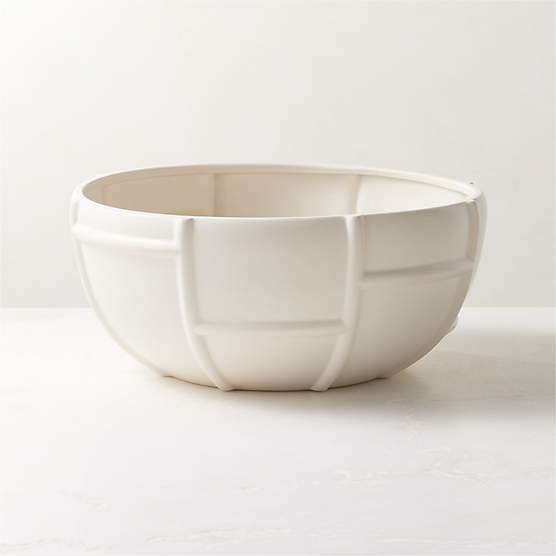 White Ceramic Pedestal Bowl + Reviews CB2