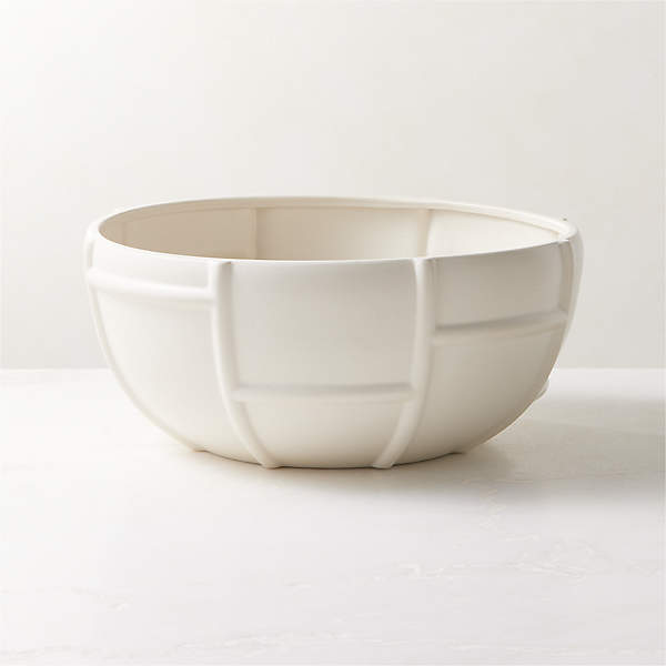 Grille White Decorative Bowl Large